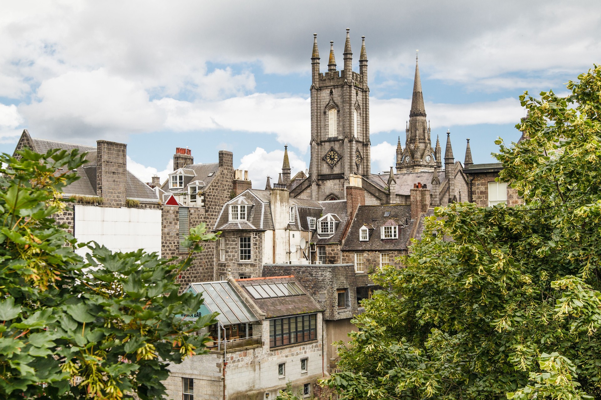 Historic town centre of Aberdeen during small group Spirit Journeys excursion
